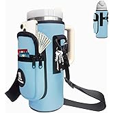 Sports rabbit Universal Water Bottle Holder – Durable Oxford & Neoprene Hybrid Design Compatible with Stanley 30/40oz Handled & 64/87oz Straight Tumblers, Adjustable Strap for Gym, Travel, Outdoors