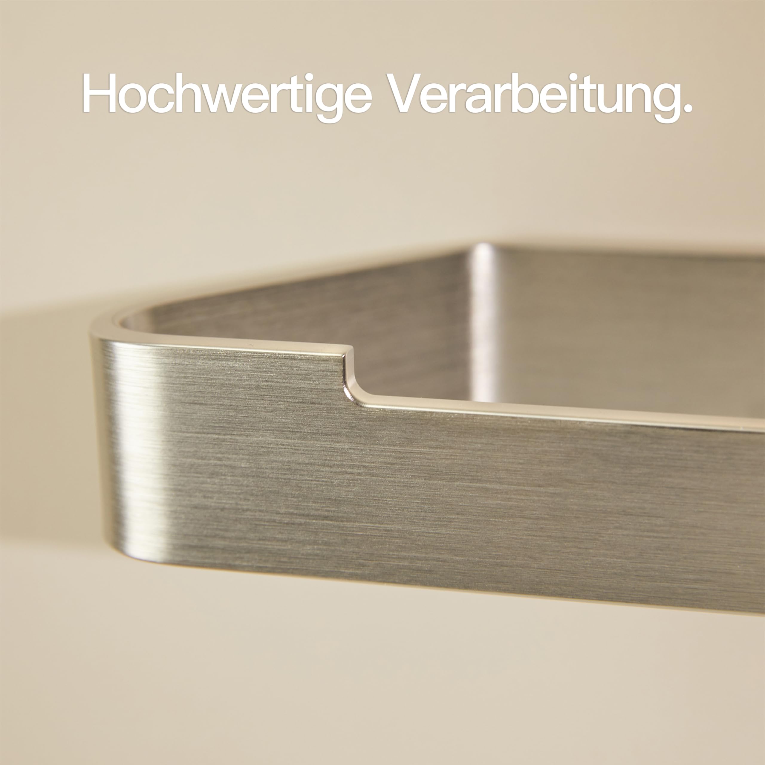 Designfabrik Hamburg Toilettenpapierhalter ohne Bohren | Klopapierhalter zum Kleben | Klorollenhalter Bad | WC Rollenhalter selbstklebend | Toilettenpapierhalter Silber | Modernes Design 5