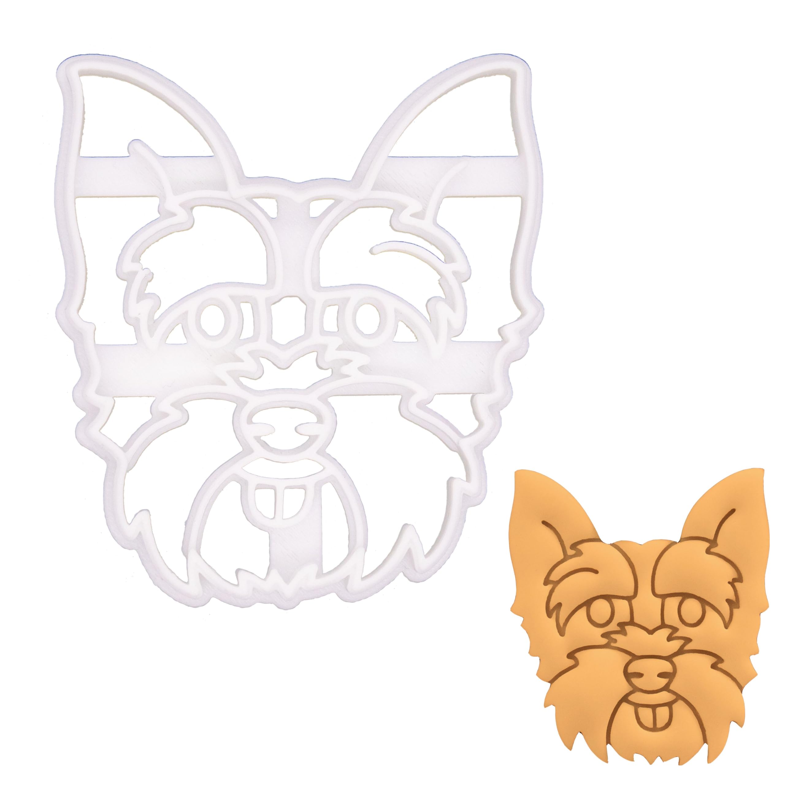 BAKERLOGY Yorkshire Terrier Face Cookie Cutter - Detailed Biscuit Cutter Design for Baking and Crafts, Ideal on Fondant, Dough, Clay