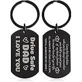 Eaciy Gifts for Dad Keychain from Daughter Son, Drive Safe Keychain Dad Gifts Christmas Gift for Husband