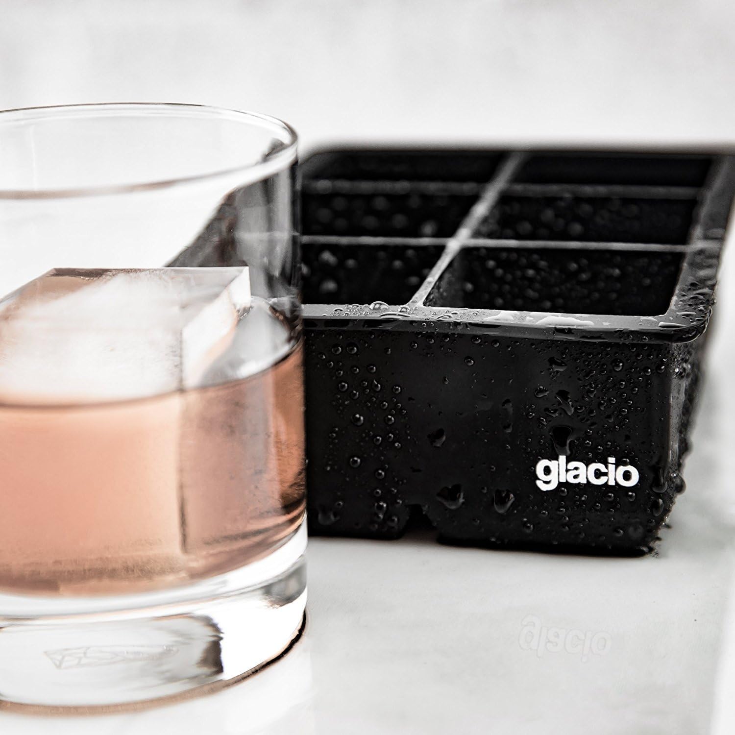 glacio Ice Cube Trays Silicone Combo Ice Molds (Gray) Set of 2