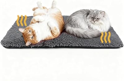 MORA PETS Self Heating Cat Bed Mat 74x47cm Non Slip Removable Cover