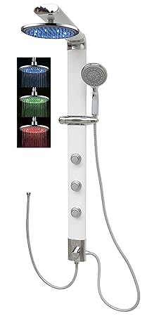 Duschsäule Duschpaneel Brausepaneel Duschsystem Komplettdusche große runde Led Regendusche Aluminium Duschgarnitur Dusch Set 