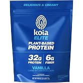 Koia Elite, Plant-Based Protein Powder with Prebiotic Fiber, Dairy-Free | Plant-Based Powder with 32 g of Protein and 6 g of Fiber, Easy to Mix for a Smooth and Creamy Texture, Non-GMO and Dairy-Free