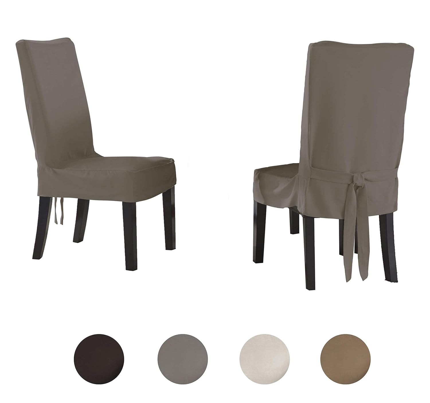 Best Soft Suede Short Dining Chair Slipcover