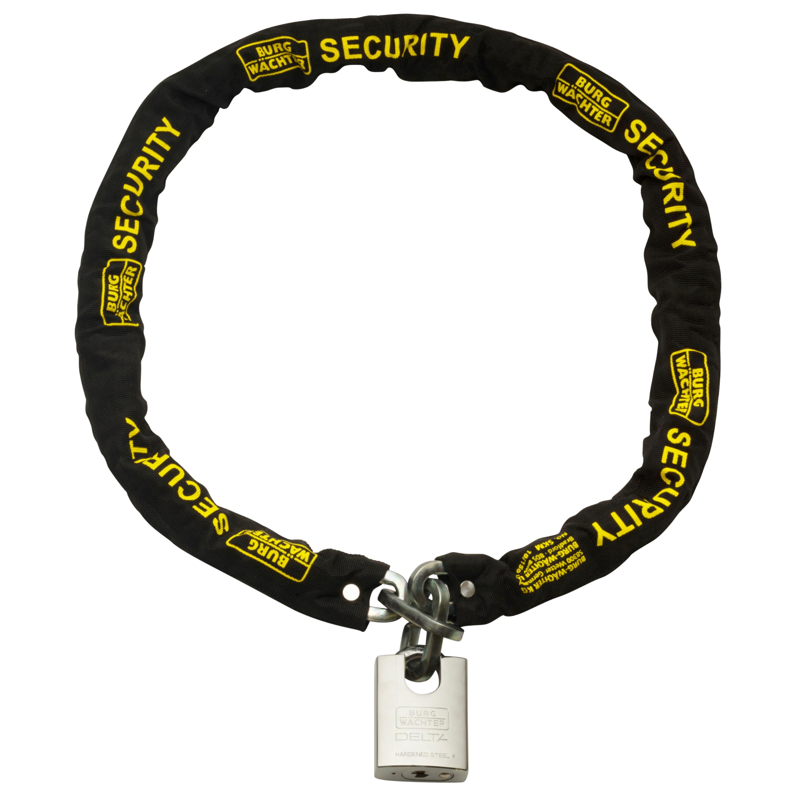 Sterling 156SSP Hardened Chain and Hardened Steel Padlock, Black, 10mm x 1.5m Gold Sold Secure Chain & Padlock