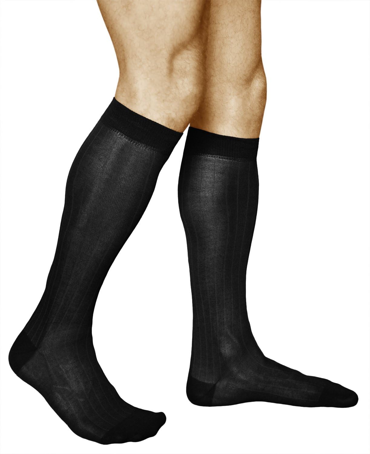 VITSOCKS Men's Stylish Business Knee Length Socks (2 PAIRS) Mercerised Cotton