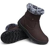 SHIBEVER Women's Snow Boots Winter Fur Lined Waterproof Anti-Slip Booties Women Ankle Snow Boots