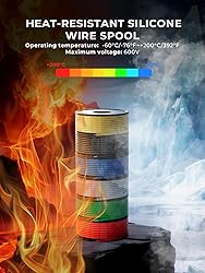 PUDKLE 26 Gauge Wire 197ft,Stranded Silicone