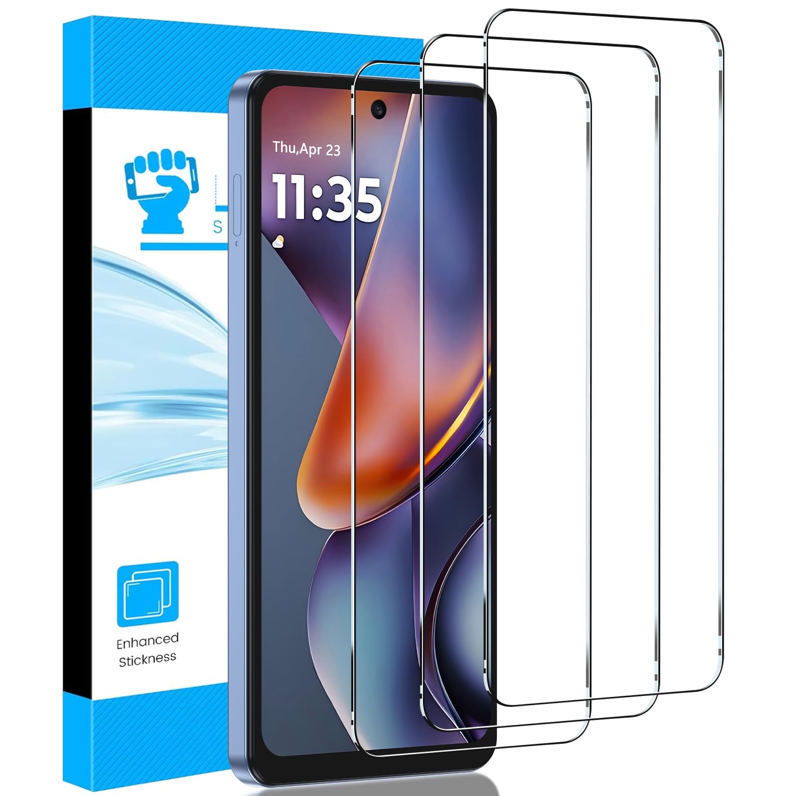 LYWHL 3 Pack for Motorola Moto G 5G 2025 Screen Protector, Tempered Glass HD Clear 9H Hardness Protective Film, Anti Scratch Bubble Free Easy Install Case Friendly