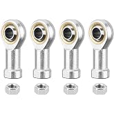HiPicco SI6T/K Rod End Bearing, 4pcs 6mm Bore Self Lubricating M6x1.0mm Metric Female Thread Right Hand Heim Joint with Jam Nuts