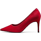 Elisabet Tang 3 in Classic Pointy Pull on Heeled Wedding Pumps - Comfortable Stiletto Closed Toe Dress Heels for Prom Work