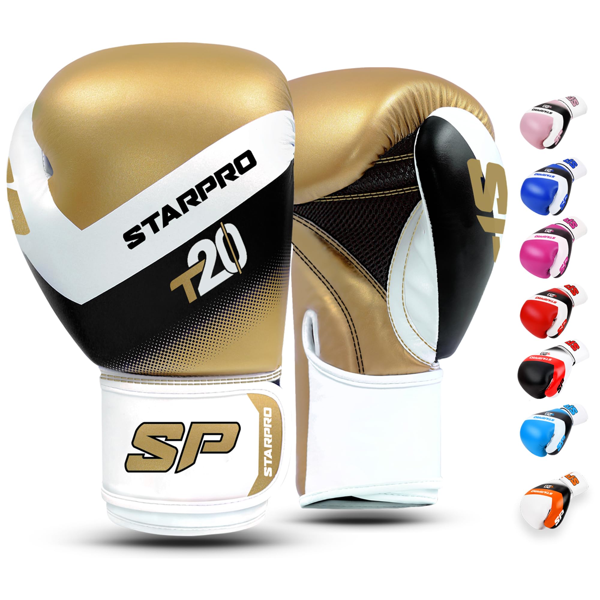 Starpro Boxing Gloves – Training & Sparring Gloves for Men & Women, Ideal for Boxing, Kickboxing & Muay Thai – Sizes 8oz, 10oz, 12oz, 14oz,16oz