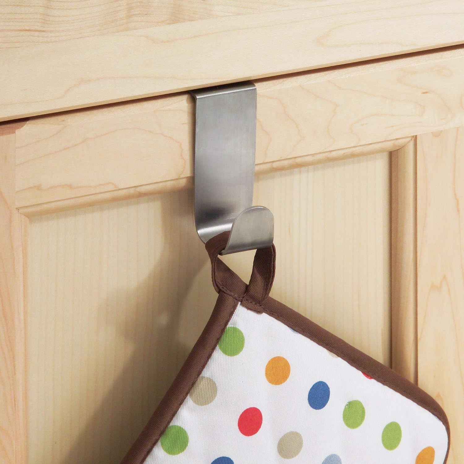 iDesign 29420 Forma Over Door Hook, Small Towel Hanger Made of Stainless Steel, Towel Hook Rack, Silver - Image 4