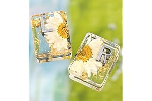 Plifal Xray Markers with Lead Initials Flower - X-ray Markers White Dried Floral Glitter in Resin Radiology Include Reusable Adhesive Tapes to Nurse Radiologist Badge Reel Buddy, Easy to Identify