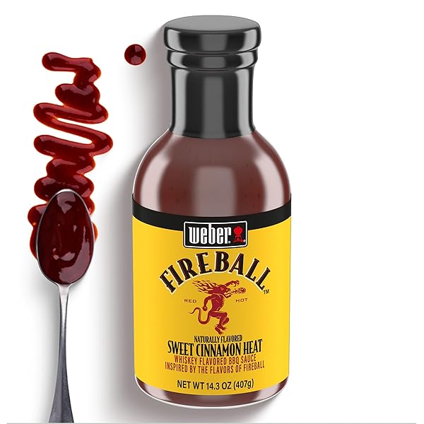 WEBER FIREBALL WHISKEY FLAVORED BBQ SAUCE, 14.3 OZ