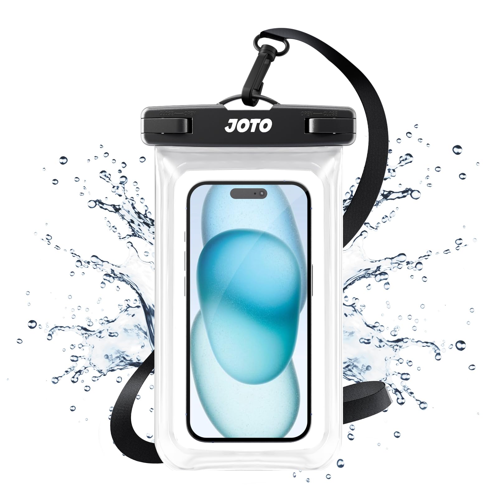 JOTO Waterproof Phone Pouch Cellphone Dry Bag Case for iPhone 17 Air 16 15 14 13 12 Pro Plus Max XR X 8 7 6S SE, Galaxy S23 S22 S22+ S21 up to 7" -Clear