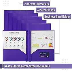 Mr. Pen- Plastic Folders with Pockets and Prongs, 5