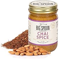 Big Spoon Roasters Chai Almond & Peanut Butter w/Raw Honey & Sea Salt - Keto Friendly, Low Sugar Almond Butter - Crunchy Almo