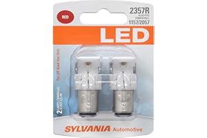 SYLVANIA - 2357 LED Red Mini Bulb - Bright LED Bulb, Ideal for Stop and Tail Lights (Contains 2 Bulbs)