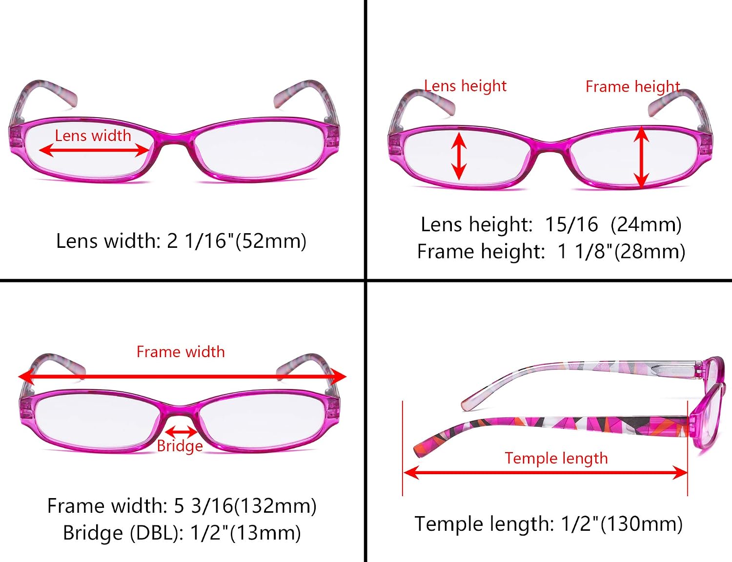 Eyekepper 5 Pack Ladies Reading Glasses with Pattern Arms - Design Readers for Women Reading +2.00, 5 works Mix - Image 5