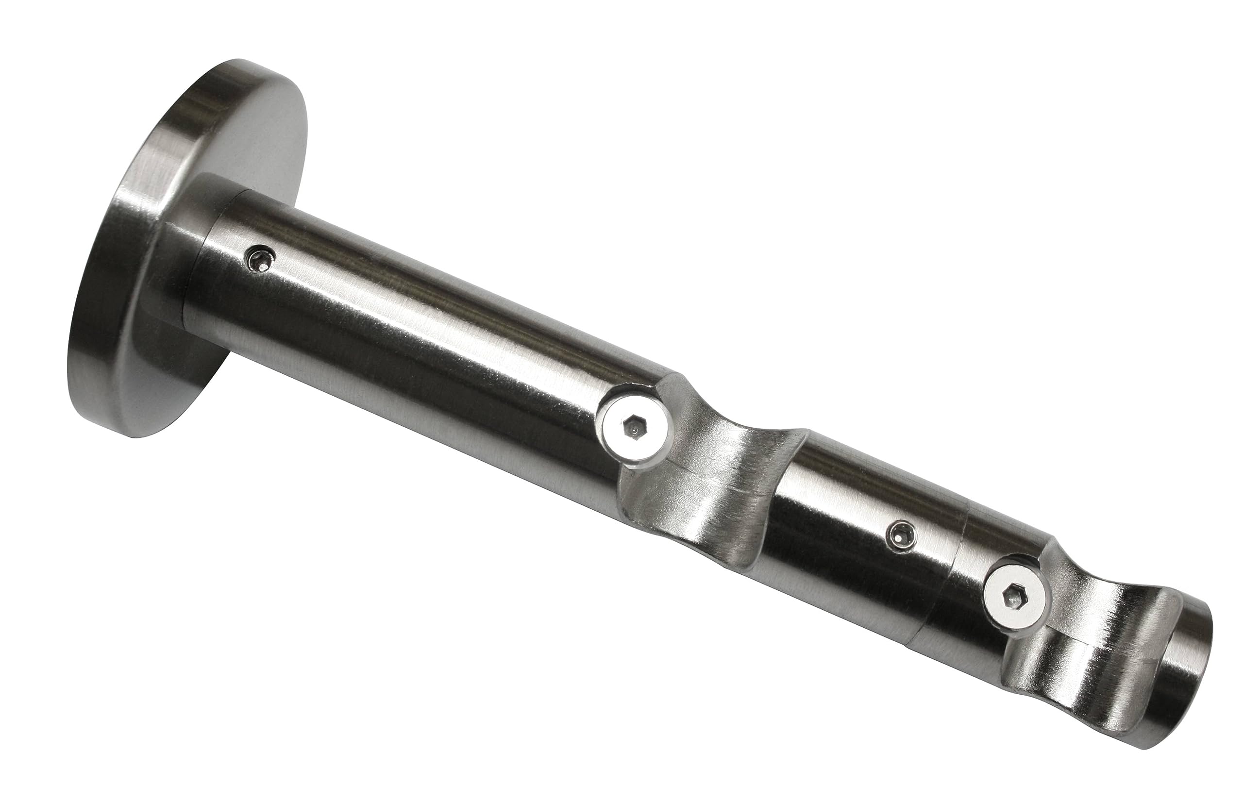 Gardinia Double combination carrier, 2-track, open for diameter 16 mm, stainless steel look, 7.5/5 cm, metal, 7.5/5