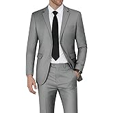 WEEN CHARM Men's Suits Slim Fit 2 Piece Two Button Blazer Wedding Prom Tuxedo Single Breasted Jacket Pants Set