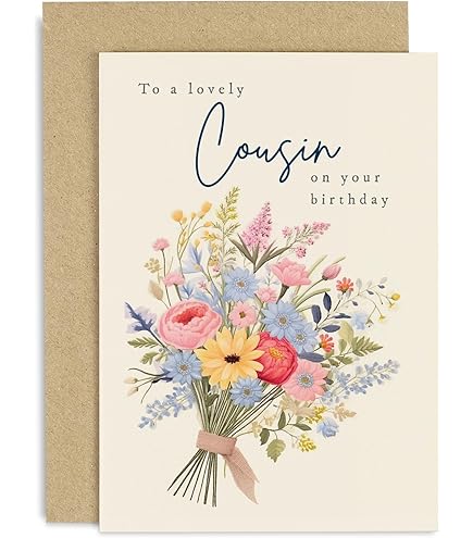 Old English Co. Carte D'anniversaire Pour Femme Motif Floral – Carte D'anniversaire Bouquet Pour Elle – Jolies Cartes De Vœux Pour Femme – Papillons Et Fleurs – Cadeaux Pour Femme De La