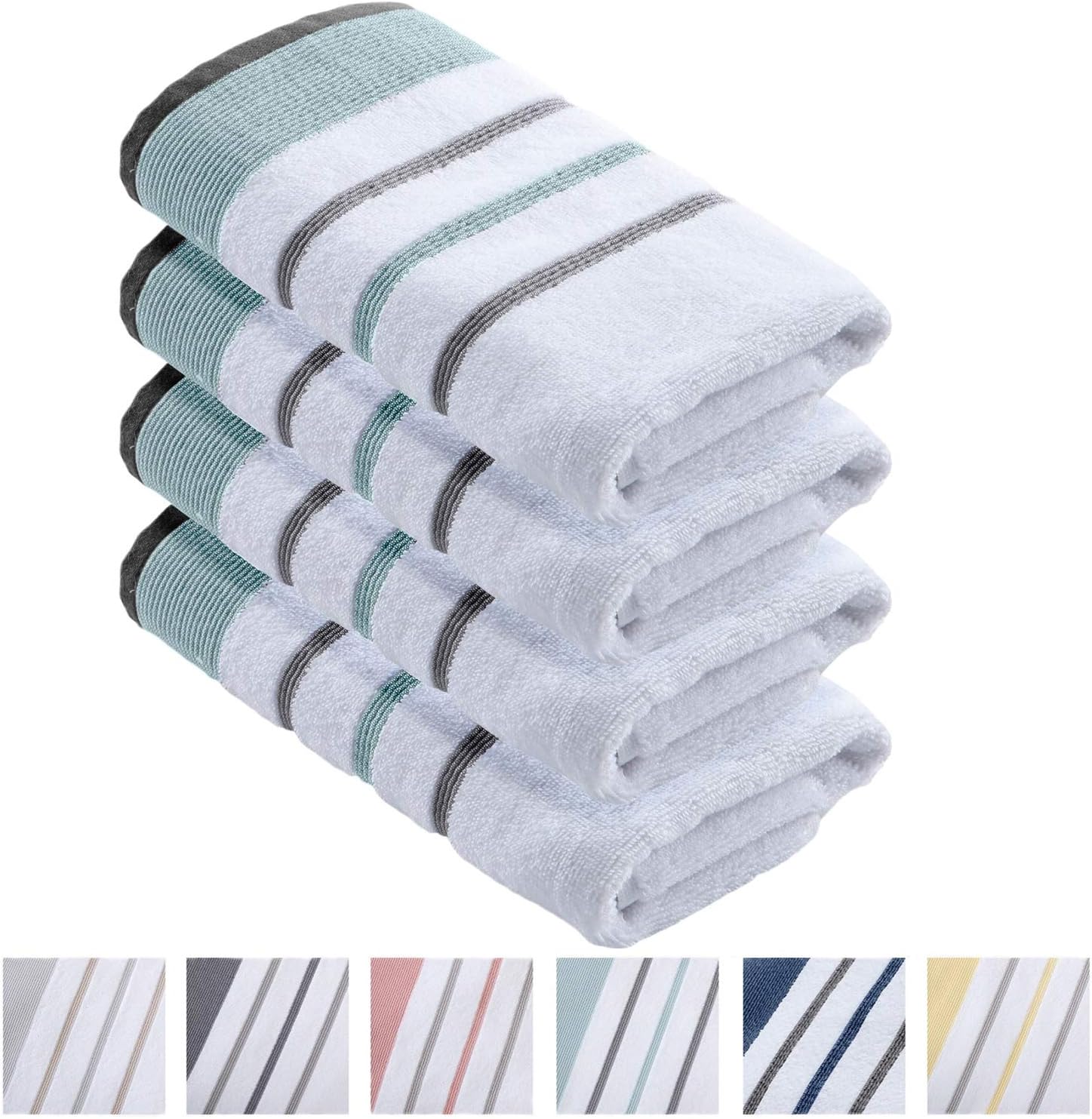 Soft 2Pack 100 Turkish Cotton Striped Bath Towels UltraAbsorbant
