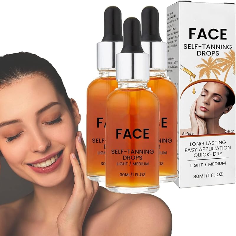 COTTNY 30ML Face Tanning Drops Gradual Bronzing Self Tanner for Moisturiser
