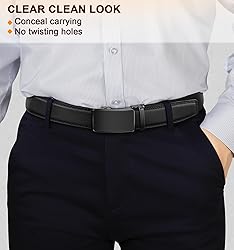 KEMISANT Men Belt 2 Pack, Leather Ratchet Belt Easy