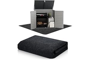 Outdoor Shed Floor Mat, Waterproof PE Bottom with Felt Surface, Cuttable Ground Mat for Storage Sheds and Deck Boxes