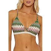 Isabella Rose Women's Standard Title Wave Bralette Bikini Top, Adjustable, Tie Back, Swimwear Separates