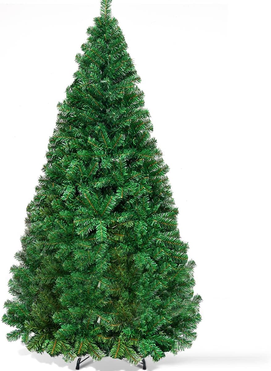 Trees - Goplus 6ft Artificial Christmas Tree, Unlit Christmas Pine Tree with 650 PVC Branch Tips, Foldable Metal Stand, Indoor Xmas Full Tree for Office Home Store Party Holiday Decor
