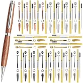 Barn Ridge Woodcraft 20 Pack Slimline Pen Kit &ndash; 7mm Wood Turning Twist Pen Kits with Refills, Brass Hardware &amp; 5 Finishes for DIY Lathe Turning, Gifts for Teachers, Students &amp; Woodworkers