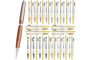 Barn Ridge Woodcraft 20 Pack Slimline Pen Kit – 7mm Wood Turning Twist Pen Kits with Refills, Brass Hardware & 5 Finishes for DIY Lathe Turning, Gifts for Teachers, Students & Woodworkers