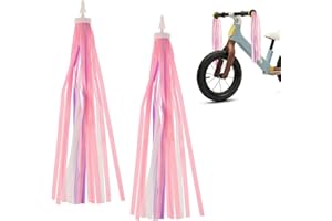 LIQWEI 1 Pair Bike Streamers Bike Tassels, Rainbow Bike Streamers, Kids Bike Accessories, Holiday Bike Handlebar Tassels Scooter Bicycle Tricycle Handlebar Streamers Handle Bar Grips Accessories