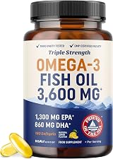 MAV Nutrition Triple Strength Omega 3 Fish Oil 3600 mg 180 Ct