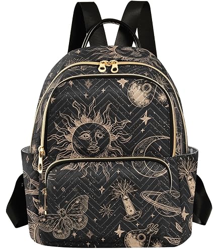 Amazon.com: ALAZA Teal Blue Sun Moon and Stars Mini Backpack Purse