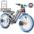 eAhora 2025 Romeo Pro 3/ Pro 2 5000W/ 4000W 46-50MPH Dual Motor Electric Bike for Adults, 80/70Ah/200+ Miles Long Range Electric Bike, 26'' Puncture-Proof Tire, 7-Speed Pedal Assist UL Certificate