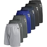 7 Pack Mens Athletic Shorts - Gym Basketball Running Workout Quick Dry Black Shorts with Pockets for Casual Performance