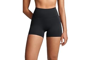 INGIA Womens High Waist No Front Seam Biker Shorts 4 Inches Running Volleyball Spandex Yoga Gym Workouts