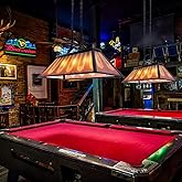Wellmet Tiffany Style Pool Table Lamp Hanging, Billiards Light for Game Room 7' 8' 9' Pool Table, 3-Light Vintage Chandelier 