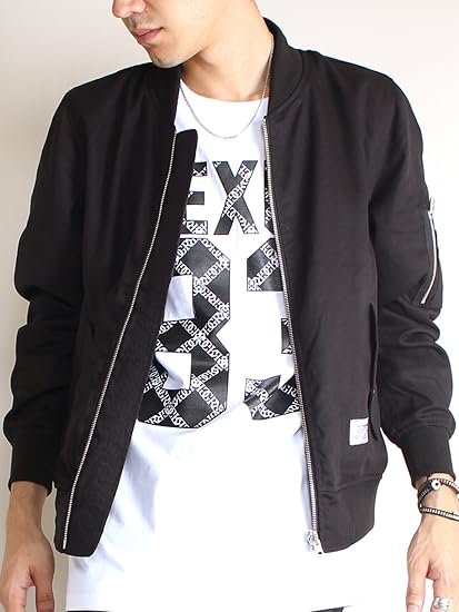 Amazon ブラック M Ma 1 メンズ ミリタリー フライト ジャケット