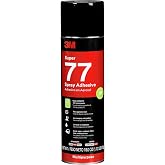 3M Super 77 Multipurpose Spray Adhesive, Low VOC, Clear, 24 fl oz | (Net Wt 18.0 oz), Bonds Paper, Corrugated Board, Fabric, Foam, Wood, 1 Can