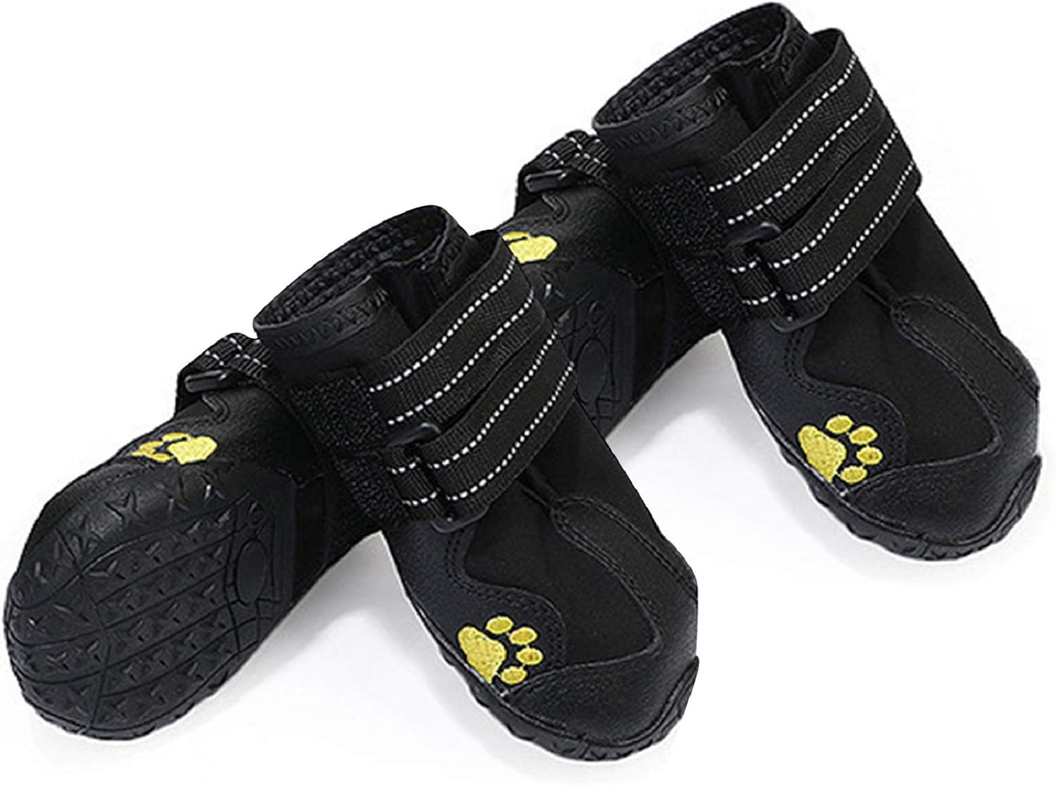 Decdeal Dog Boots, Waterproof Dog Shoes 4 PCS with Reflective Strap
