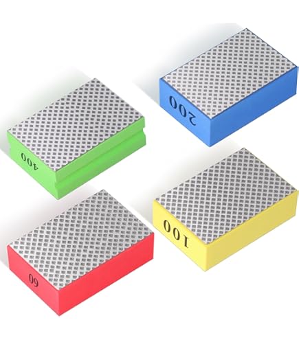 Glass Polish (Grit 120) Pack Of 2 PRO Diamond Hand Pad Sanding Blocks For Smoothing, Edging And Polishing – 3.74 X 2.16 (95x 55mm) – GP15104 - View #7