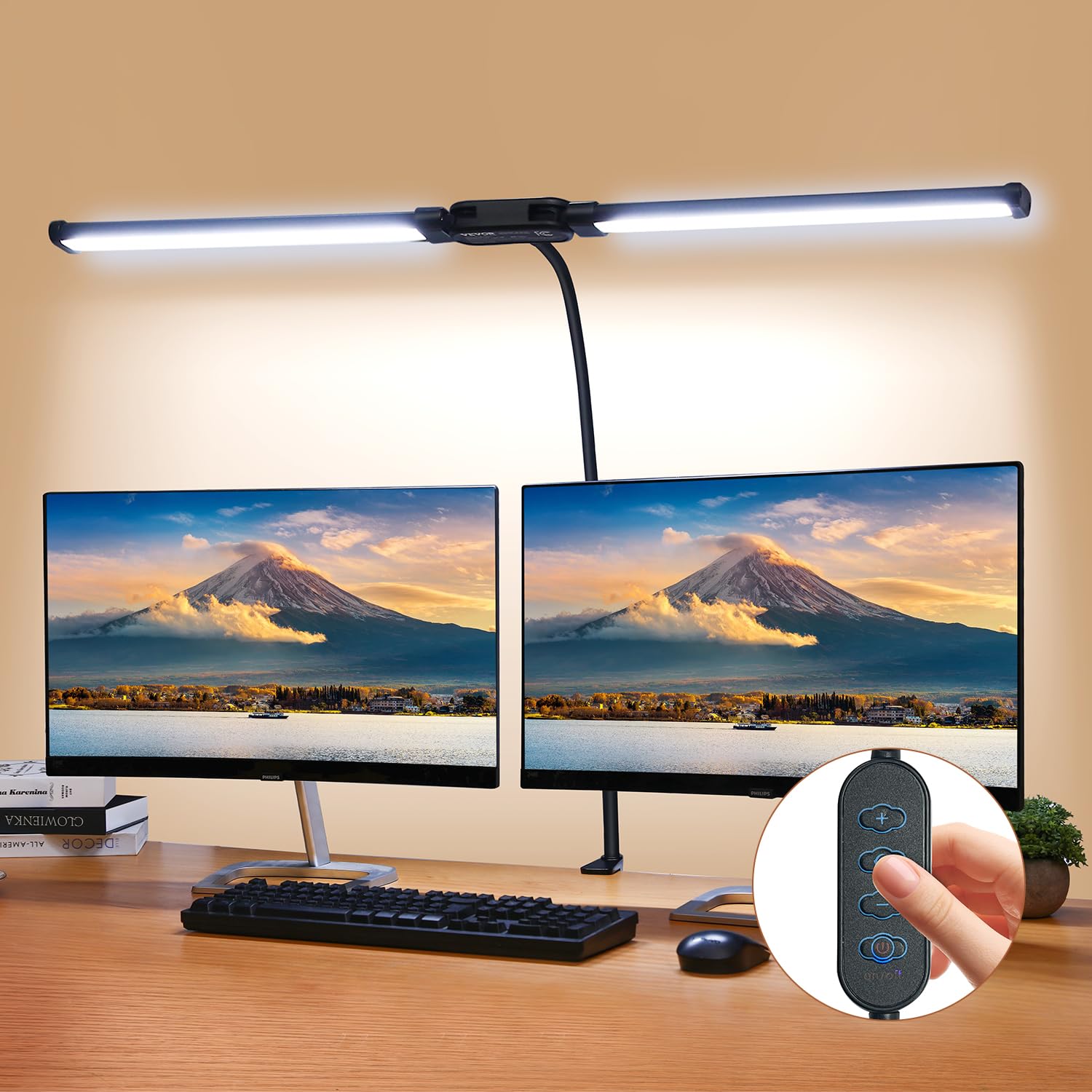 Photo 1 of ***(MAJOR DAMAGE/ SEE NOTES)***VEVOR LED Desk Lamp with Clamp, Double Head Architect Desk Lamp for Home Office, Eye-Caring Desk Light with 360° Adjustable Gooseneck, 50 Lighting Modes & Timer Function for Studying Working Drawing