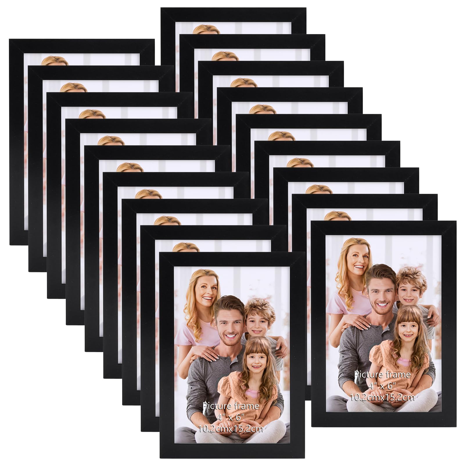 Hoikwo Multi 6x4 Photo Frames Set of 18, 4x6 Black Picture Frames for Wall Hanging or Tabletop Display — image 1