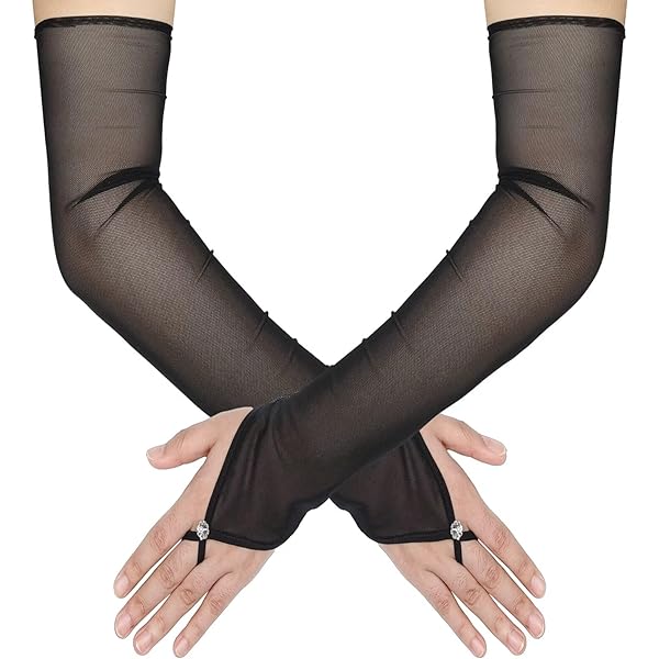 Guantes De Encaje De Tela De Araña Largos Hasta El Codo – Con O Sin Lentejuelas, Para Halloween, Cosplay Y Fiestas Góticas